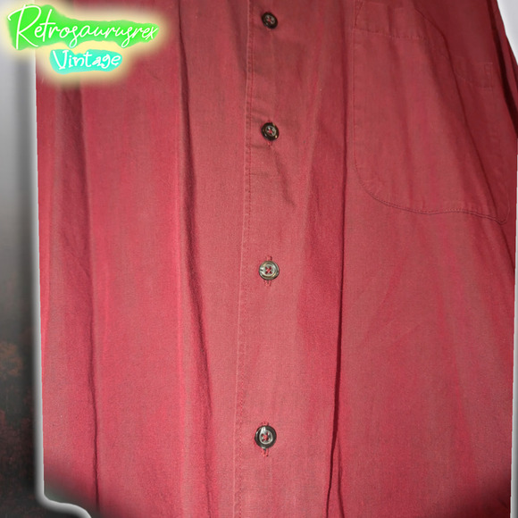 Vintage Croft & Barrow Sirencore Vamp Iridescent Oxblood Red Button Up Shirt, XL - Picture 2 of 7